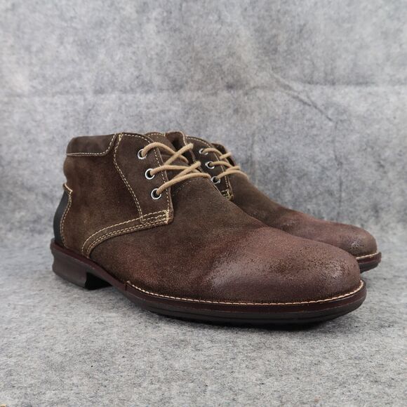 Sandro Moscoloni Shoes Mens 9 Boots Chukka Casual Leather Brown Classic Comfort - Picture 1 of 16
